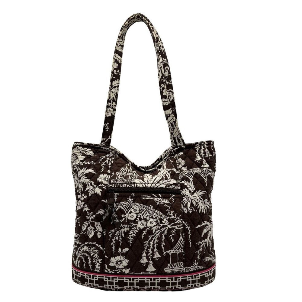 Vera Bradley Brown Paisley Quilted Fabric Shoulder Bag